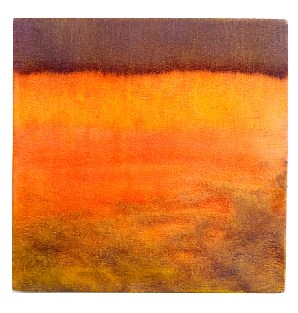 Aura Landscape, 2025, oil on wood, 20 × 20 cm