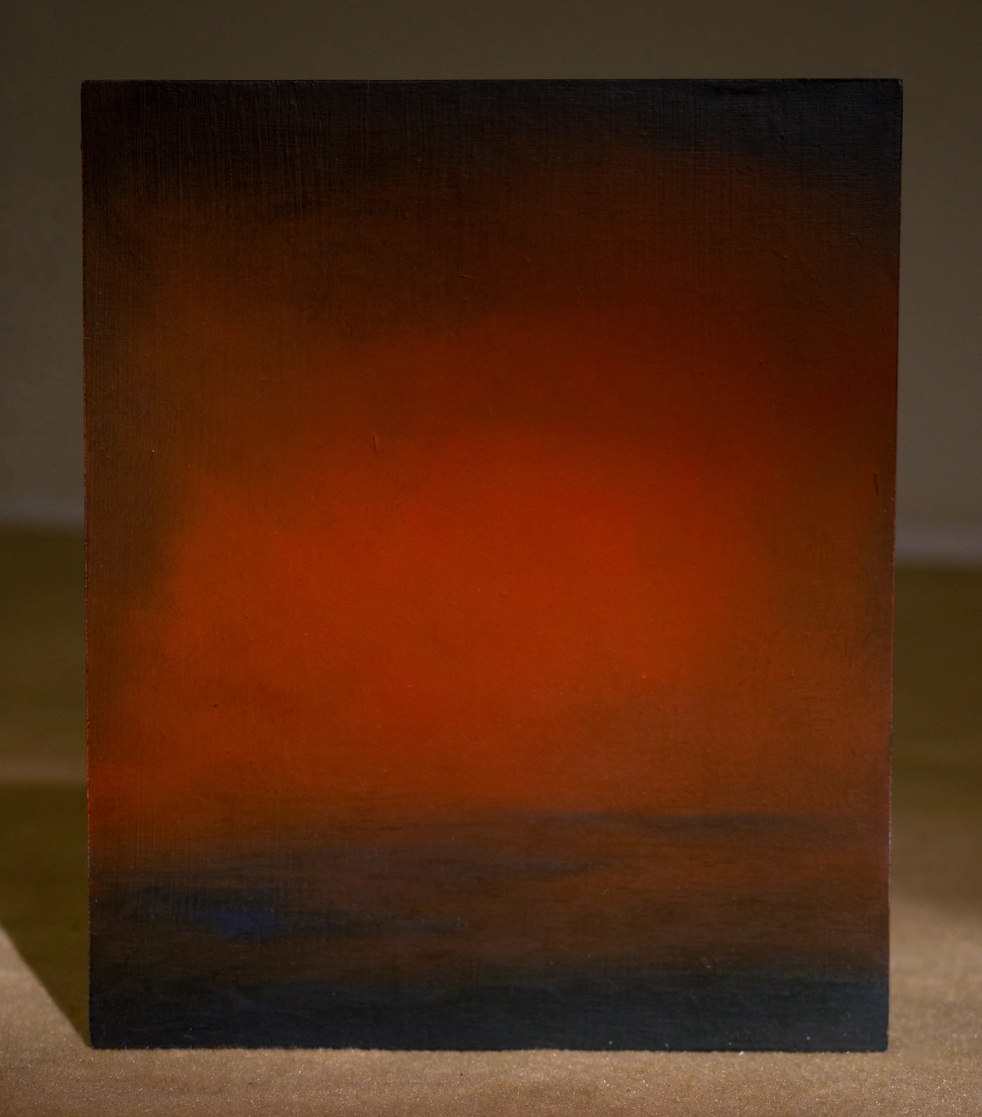 Feu volé aux Dieux, 2023, oil on wood, 30 × 25 cm