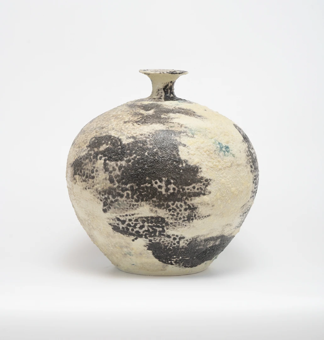 Planets Moon, 2024, glaze on porcelain, 35 × 35 cm