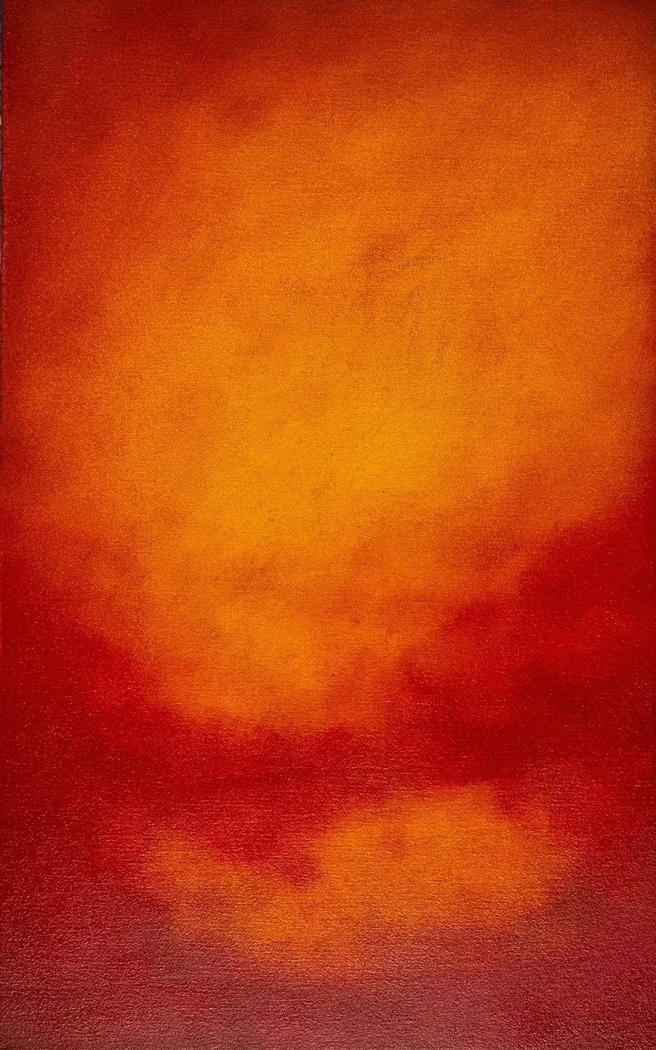 Tempêtes des Cieux I, 2026, oil on wood, 40 × 25 cm