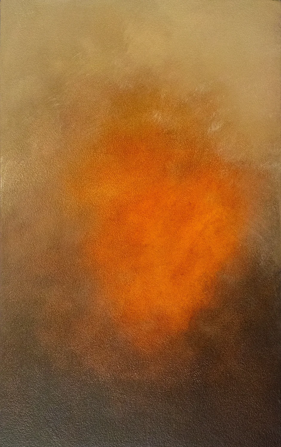 Tempêtes des Cieux VII, 2026, oil on wood, 40 × 25 cm