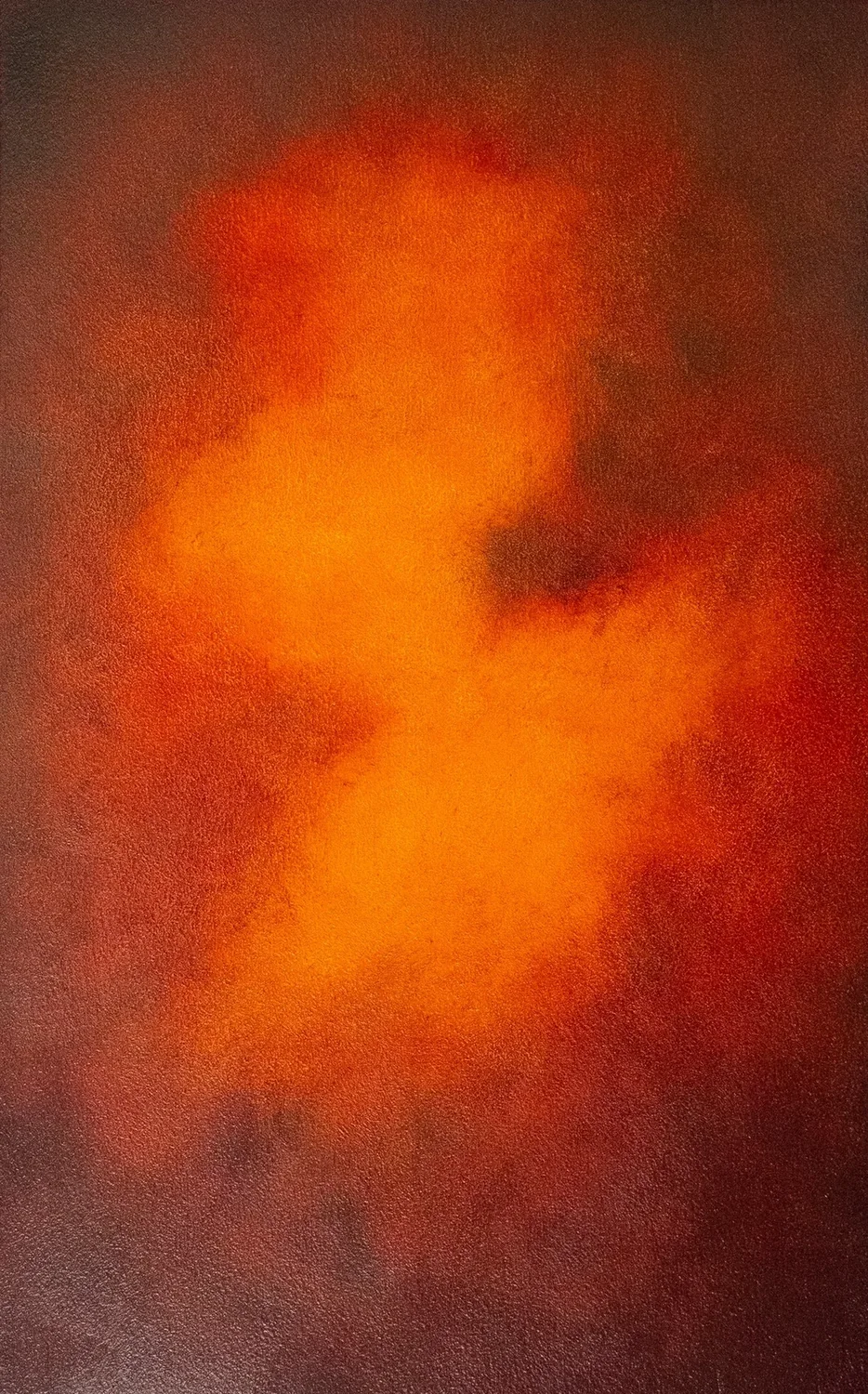 Tempêtes des Cieux X, 2026, oil on wood, 40 × 25 cm